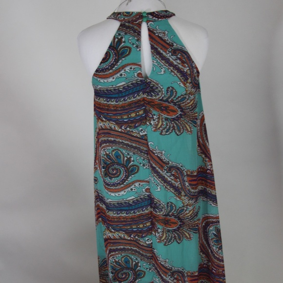 BAILEY BLUE Teal & Purple Paisley Halter Dress - Picture 5 of 8